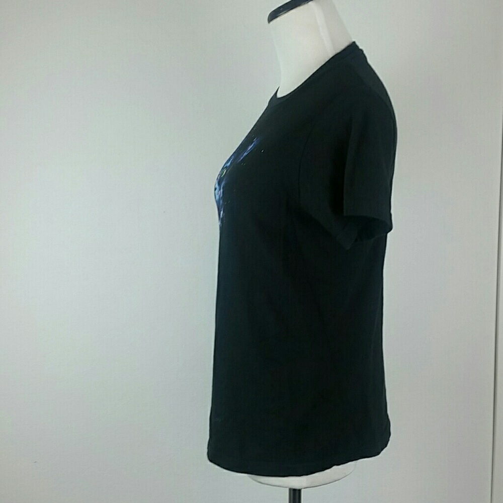 HYBRID l Black Tee Shirt Graphic Cat Image B2 - Picture 3 of 6